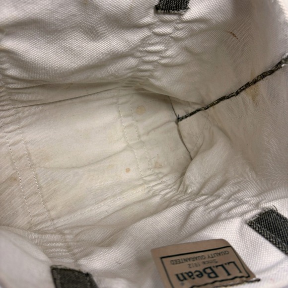 Vintage 70s 80s Ll Bean Grey Blue Boat Canvas Tote Rare Color - Picture 3 of 9